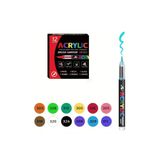 Art Tone Akrilik Marker Fırça Uçlu Keçeli Kalem Seti 12'li Tüm Renkler Posca Taş Kağıt Metal Tahta Cam Boyama