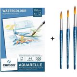Art Tone Art Design 123 Suluboya Fırça Seti ve Canson Aquarelle Defter A4 300GR
