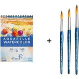 Art Tone Art Design 123 Suluboya Fırça Seti ve Van Dyck Defter A5 300GR - Karışık-Çok Renkli - standart