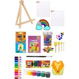 Art Tone Arttone Mini Şövale ile Parmak Boyası ve Kuru Boya Seti Çocuk Eğlencesi İçin 1 Adet