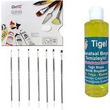 Art Tone Basic Set+Pebeo 200F No:2-4-6-8-10-12 + Tigel Fırça Temizleyici + Arttone Kağıt Palet - standart