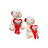 art tone Halley Oyuncak Peluş Şeker Kalpli Ayı 30 Cm Beyaz
