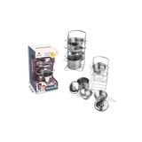 art tone Mini Kitchen 683G 2 Çelik Tencere Tava Set Raflı Mutfak Seti 7 Parça 3+ 1 Adet Fiyatıdır