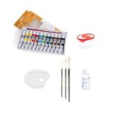 Art Tone Yağlı Boya Seti 12X12ML + Palet + Fırça + Terebentin + Fırça Kabı