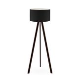 Art Tripod Ahşap Ayaklı Lambader Köşe Lambası Siyah Kumaş DARK