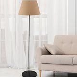Art ve Gift Art Siyah Metal Ayaklı Lambader Kahve Konik Kumaş Köşe Lambası Kahverengi
