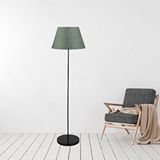 Art ve Gift Art Siyah Metal Ayaklı Yeşil Kumaş Konik Lambader Köşe Lambası