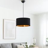 Art ve Gift Exclusive Siyah Kumaş Büyük Boy Sarkıt İçi Gold Avize