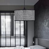 Art ve Gift Rakkas Hasır Kaplama Metal Kasalı Silindir Kırçıl Siyah Avize Salon Yatak Odası Rattan Sarkıt Çok Renkli