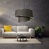Art ve Gift Stil Asitmetrik Pasta Avize Antrasit Kumaş Gümüş Şeritli Yatak Odası Salon Sarkıt