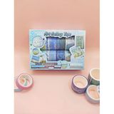 Art Vintage Washi Tape Bant Yapışkanlı Maskeleme Kağıdı Desenli Bant 12'li - Mavi Van Gogh Tabloları