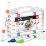 Art-X Akrilik Marker Çift Taraflı Profesyonel Kalem Seti 12 Li 8682374180575 - Standart