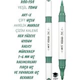 Art-X Çift Uçlu Akrilik Marker Çizim Kalemi Her Yüzeye Uygun Kalıcı Mürekkep 1-6 mm Uç Kalınlıkları - Bordo