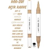 Art-X Çift Uçlu Akrilik Marker Çizim Kalemi Her Yüzeye Uygun Kalıcı Mürekkep 1-6 mm Uç Kalınlıkları - Çok Renkli - diğer
