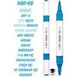 Art-X Çift Uçlu Akrilik Marker Çizim Kalemi Her Yüzeye Uygun Kalıcı Mürekkep 1-6 mm Uç Kalınlıkları - Metalik
