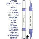 Art-X Çift Uçlu Akrilik Marker Çizim Kalemi Her Yüzeye Uygun Kalıcı Mürekkep 1-6 mm Uç Kalınlıkları