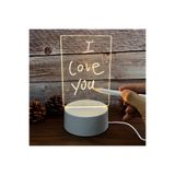 ART3 COLLECTION Şeffaf Akrilik LED Işıklı Not Panosu Yazılıp Silinebilen Çizim Tableti Gece Lambası