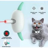 ART3 Şarjlı Otomatik Lazerli Kedi Oyun Tasması - Interaktif Kedi Oyuncağı Ayarlanabilir Silikon Başlık - BEYAZ
