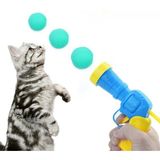 ART3 Sessiz ve Eğlenceli: Peluş Top Fırlatan Interaktif Kedi Oyuncağı Seti (1 Tabanca + 30 Top) - Apartman Dostu