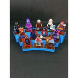 ART3 Yapı Oyuncak Uyumlu 12'li Minifigür Sergileme Standı - 3 Katlı Dekoratif Koleksiyon Rafı (Açık Mavi)