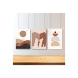 Artarilion 3'lü Set Kanvas Tablo Minimalist Ağaç ve Filler Oturma Odası Tablosu Bohemian Kanvas Tablo