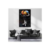 Artarilion Astronot ve Gezegen Balonlar Kanvas Tablo Salon Tablosu Modern Duvar Tablosu