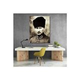 Artarilion Atatürk Görseli Kanvas Tablo Dikey Duvar Tablosu Ev Ofis Dekoru Ev Ofis Hediyesi