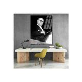 Artarilion Atatürk Portresi Cam Tablo Şapka Tutan Atatürk Tablosu Ev Ofis DekoruDuvar Tablosu