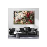 Artarilion Cam Yatay Duvar Tablosu Cam Kirmizi Beyaz Guller Ev Ofis Salon Modern Duvar Tablosu
