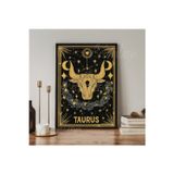 Artarilion Kanvas Dijital HD Baskı Kanvas Tablo Boğa Burcu Kanvas Tablo Zodiac Burç Tarot Duvar Tablosu