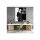 Artarilion Kemal Atatürk Cam Tablo Siyah Beyaz Atatürk Tablosu Dikey Duvar Tablo Ev Ofis Dekoru