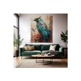 Artarilion Mavi Kuş Tasarım Kanvas Salon Tablosu Modern Duvar Dekoru