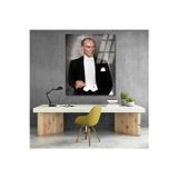Artarilion Mustafa Kemal Atatürk Renkli Tablo Cam Tablo Modeli Hd Dijital Baskı Duvar Tablosu