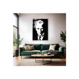 Artarilion Siyah Beyaz Atatürk Çizimi Metal Çerçeveli Cam Tablo Modeli Dikey Duvar Tablosu Ofis Okul Ev Tablosu