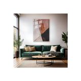 Artarilion Soyut Temalı Yağlı Boya Görünümlü Fırça Darbeleri Cam Modern Salon Tablosu Cam Duvar Tablosu