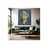 Artarilion Van Gogh Kanvas Tablo Kanvas Duvar Tablosu Gri Şapkalı Portre Empresyonizm Tablo