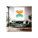 Artarilion Yeşil ve Turuncu Soyut Çizgiler Kanvas Tablo Duvar Tablosu Modern Ev Dekoru Kanvas Salon Tablosu