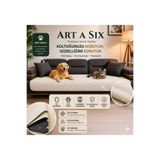 ARTASIX 120*220 cm Desenli Krem Renk Premium Sıvı Geçirmez Koltuk Koruyucu | Kaymaz Pati Dostu Yıkanabilir Koltuk Örtüsü