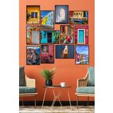 Artavessa 12 Parça Siyah Çerçeve Görünümlü Mdf Tablo Seti 12ARTAVESSA10, 15 x 20