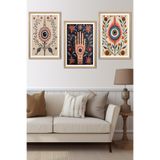Artavessa 3 Parça Ahşap Çerçeve Görünümlü MDF Poster Tablo Seti - Set 02, 15 x 20