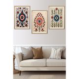 Artavessa 3 Parça Ahşap Çerçeve Görünümlü MDF Poster Tablo Seti - Set 03, 33 x 48