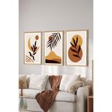 Artavessa 3 Parça Ahşap Çerçeve Görünümlü MDF Poster Tablo Seti - Set 104, 15 x 20