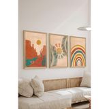 Artavessa 3 Parça Ahşap Çerçeve Görünümlü MDF Poster Tablo Seti - Set 11, 20 x 30
