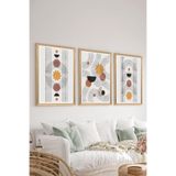 Artavessa 3 Parça Ahşap Çerçeve Görünümlü MDF Poster Tablo Seti - Set 111, 33 x 48