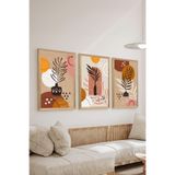 Artavessa 3 Parça Ahşap Çerçeve Görünümlü MDF Poster Tablo Seti - Set 117, 20 x 30
