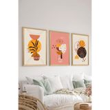 Artavessa 3 Parça Ahşap Çerçeve Görünümlü MDF Poster Tablo Seti - Set 118, 15 x 20