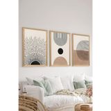 Artavessa 3 Parça Ahşap Çerçeve Görünümlü MDF Poster Tablo Seti - Set 12, 33 x 48