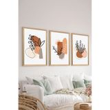 Artavessa 3 Parça Ahşap Çerçeve Görünümlü MDF Poster Tablo Seti - Set 122, 15 x 20