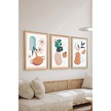 Artavessa 3 Parça Ahşap Çerçeve Görünümlü MDF Poster Tablo Seti - Set 125, 20 x 30