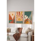 Artavessa 3 Parça Ahşap Çerçeve Görünümlü MDF Poster Tablo Seti - Set 13, 15 x 20